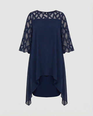 Ava Harrington | Mesh Sleeve Cape Mini Dress For Women