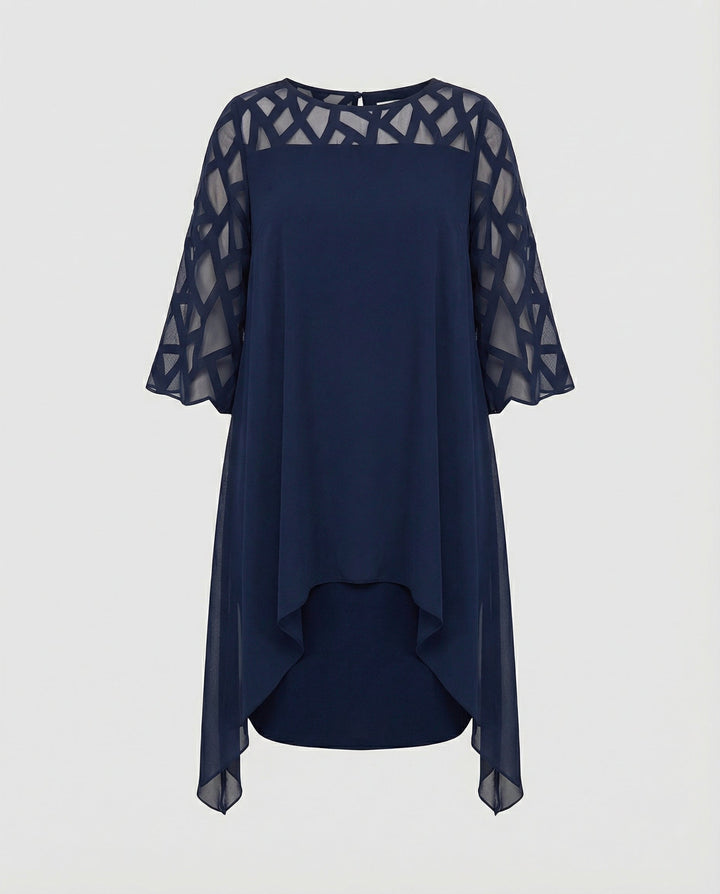 Ava Harrington | Mesh Sleeve Cape Mini Dress For Women