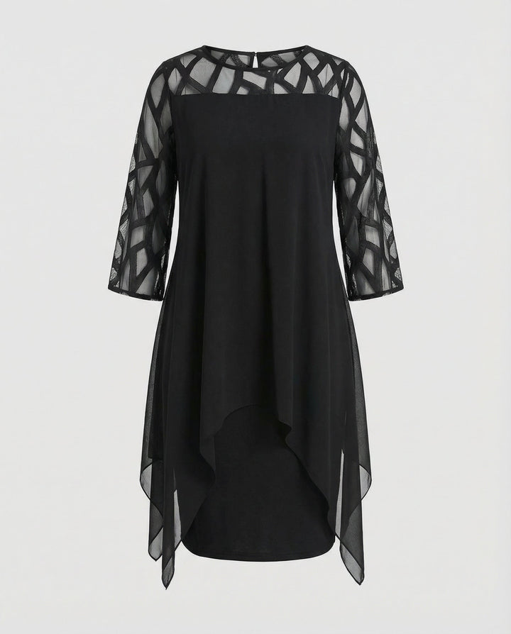 Ava Harrington | Mesh Sleeve Cape Mini Dress For Women