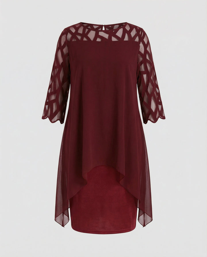 Ava Harrington | Mesh Sleeve Cape Mini Dress For Women