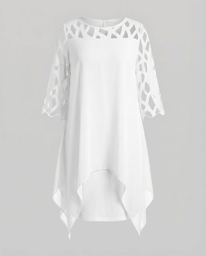 Ava Harrington | Mesh Sleeve Cape Mini Dress For Women