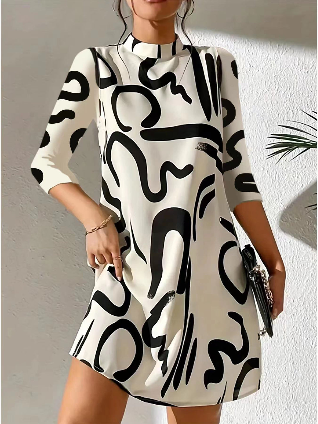 Ava Taylor | Abstract Print Mini Dress For Women
