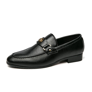 Hugh Sullivan | Metal-Buckle Leather Loafers For Men