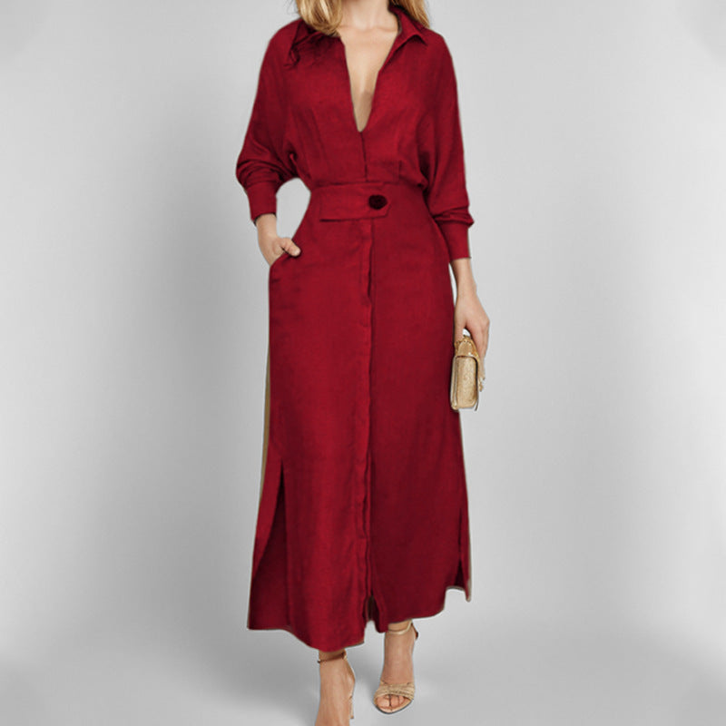 Mia Williams | Tied Waist Shirt Maxi Dress For Women