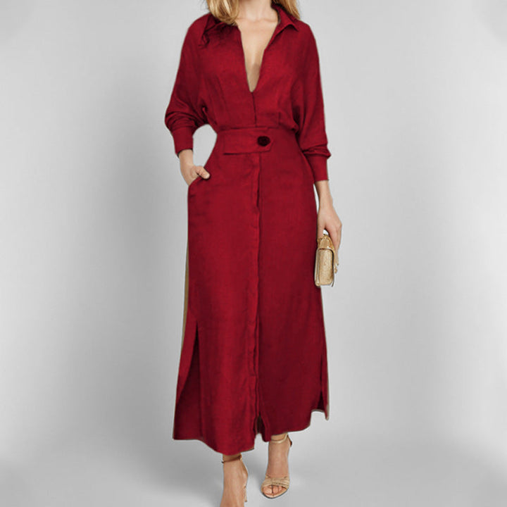Mia Williams | Tied Waist Shirt Maxi Dress For Women