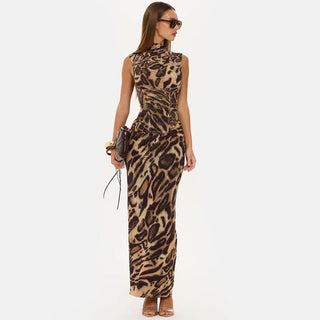 Tara Hughes | Leopard Print Bodycon Maxi Dress For Women