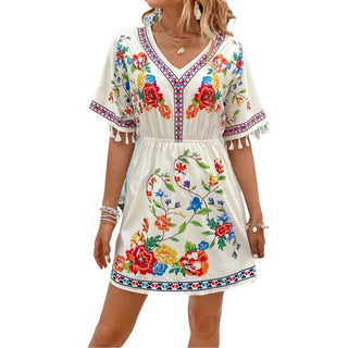 Isla Pemberton | Boho Floral Mini Dress For Women