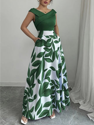 Eloise Harrington | Printed V-Neck Maxi Dress For Women