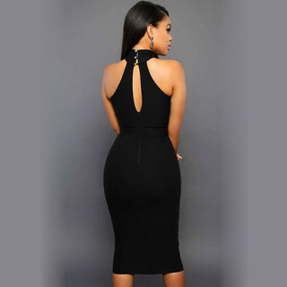Jade Kingston | Halter Neck Midi Cocktail Dress For Women
