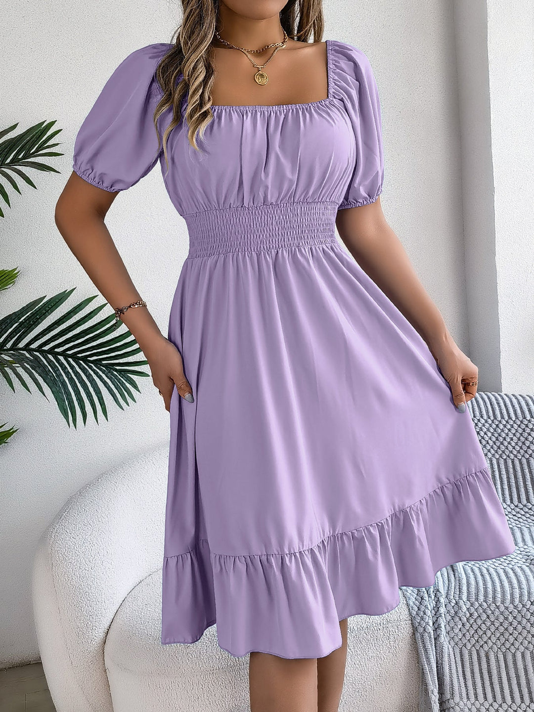 Freya Bennett | Ruffled A-Line Midi Dress For Women