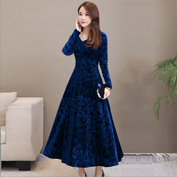 Elise Campbell | Embossed Velvet Midi Dress For Women