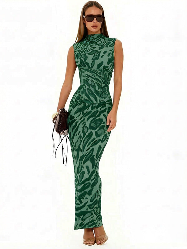 Tara Hughes | Leopard Print Bodycon Maxi Dress For Women