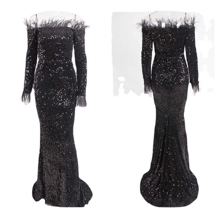 Amelia Sinclair | Off-Shoulder Sequin Mermaid Gown For Women