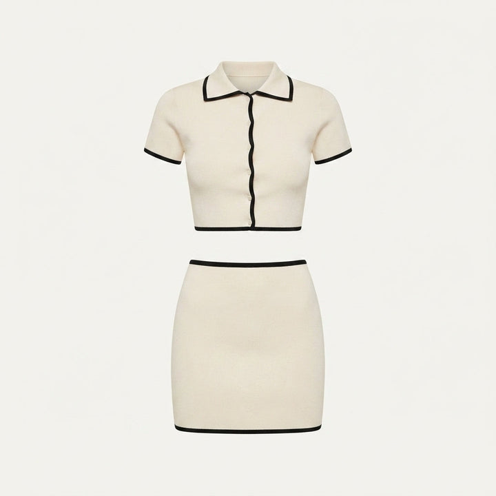 Elise Crompton | Contrast Trim Knit Co-ord Set For Women
