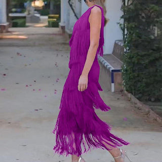 Georgia King | One-Shoulder Tassel Maxi Dress For Women