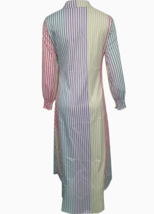 Lily Cooper | Color Block Striped Shirt Dress For Women