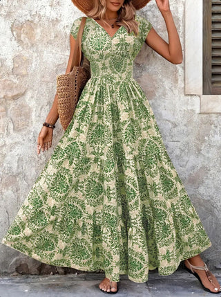 Ella Thompson | Floral V-Neck Maxi Dress For Women