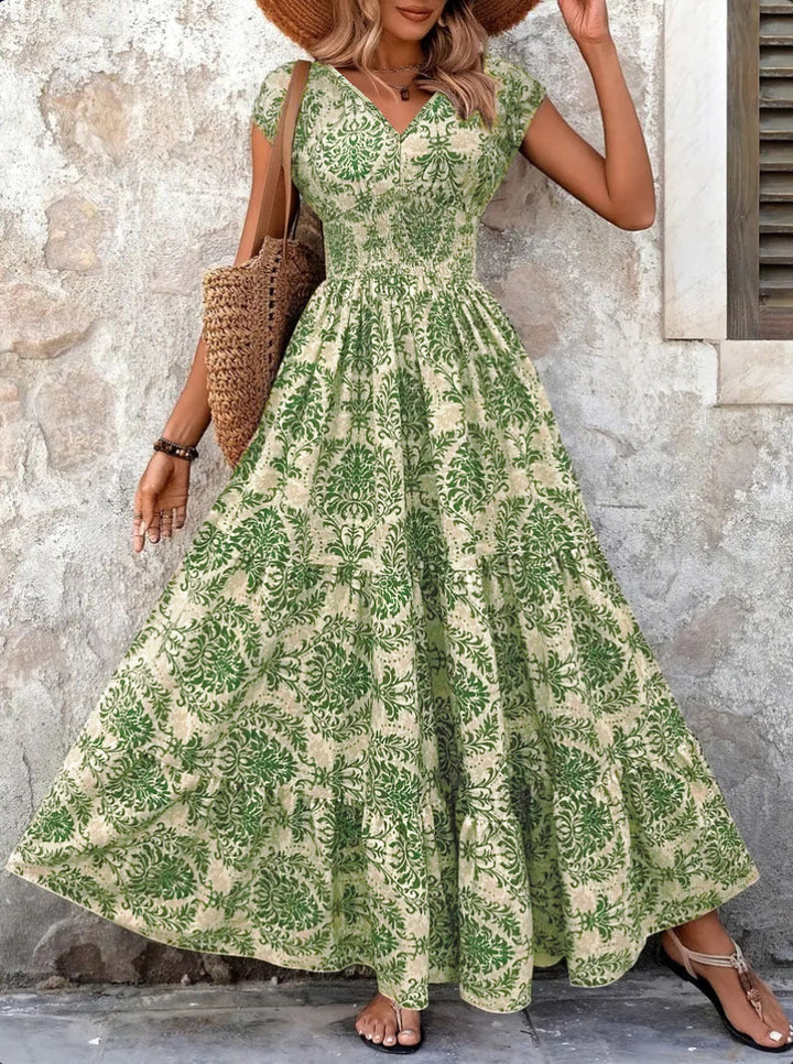 Ella Thompson | Floral V-Neck Maxi Dress For Women