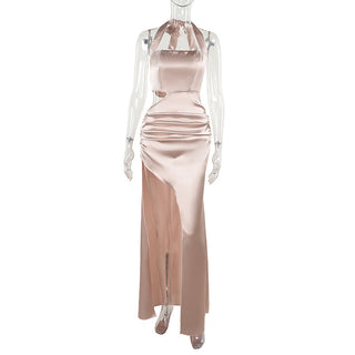 Sienna Clarke | Halter Cut-Out Slit Maxi Dress For Women