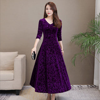 Elise Campbell | Embossed Velvet Midi Dress For Women
