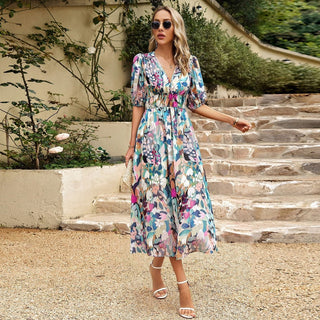 Juliette Fontaine | Romantic Floral Midi Dress For Women