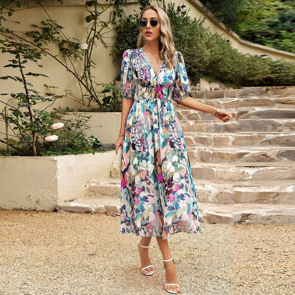 Juliette Fontaine | Romantic Floral Midi Dress For Women