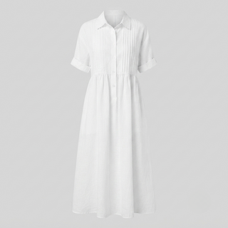 Harper Sutton | Pintuck Linen Maxi Shirt Dress For Women
