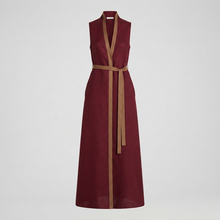 Georgina Wright | Sleeveless Maxi Dress with Contrast Trim For Women