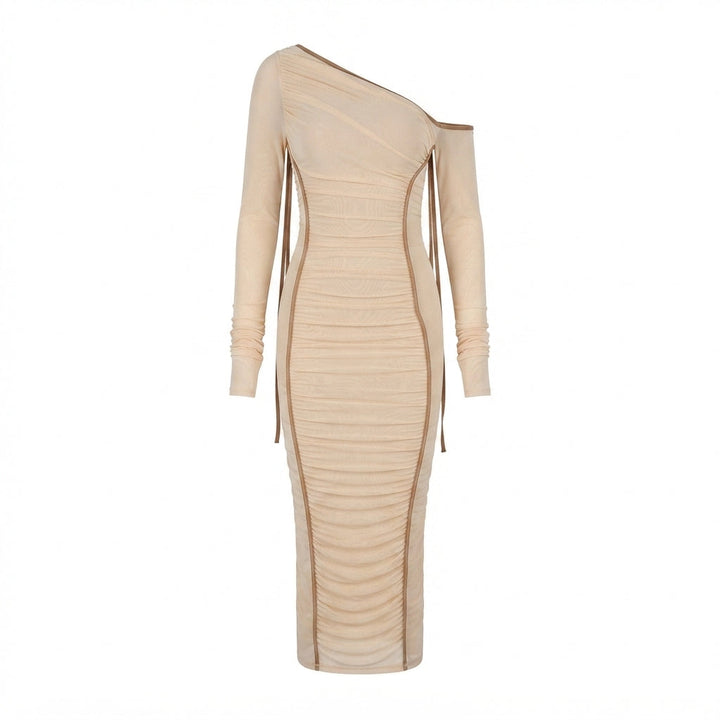 Grace Pemberton | One Shoulder Ruched Midi Evening Dress For Women