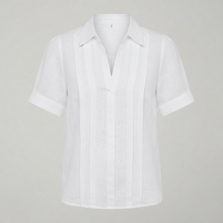 Hannah Robertson | Pleated Linen Blouse For Women