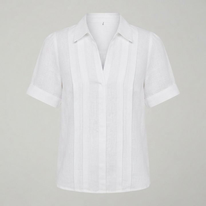 Hannah Robertson | Pleated Linen Blouse For Women