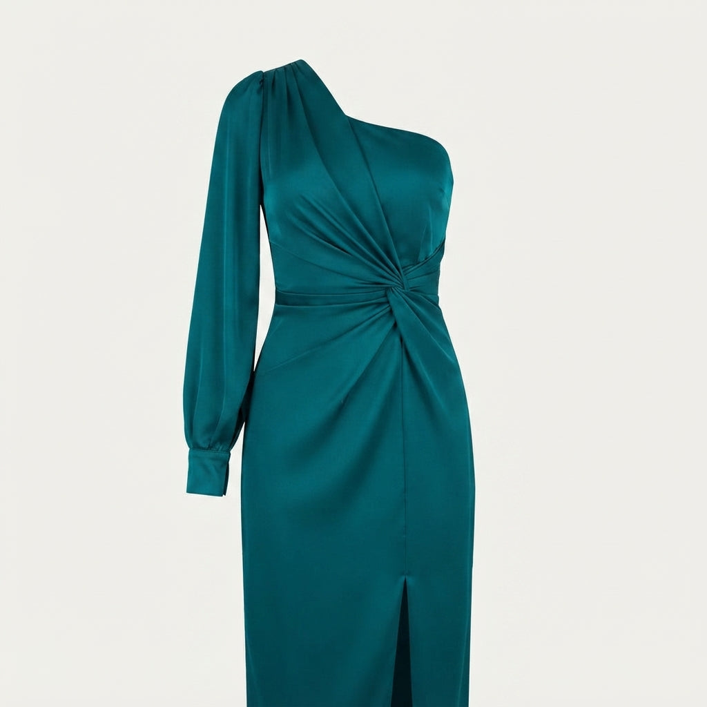 Harriet Langdon | One Shoulder Satin Maxi Evening Gown For Women
