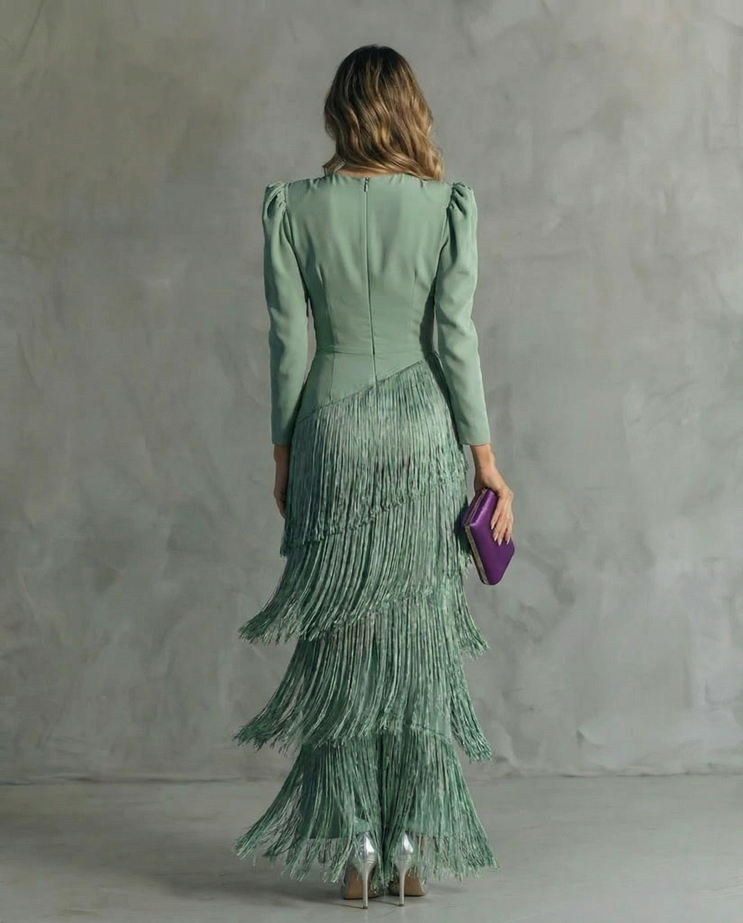 Emma Martin | Flowy V-Neck Long Sleeve Dress For Women