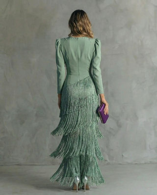 Emma Martin | Flowy V-Neck Long Sleeve Dress For Women