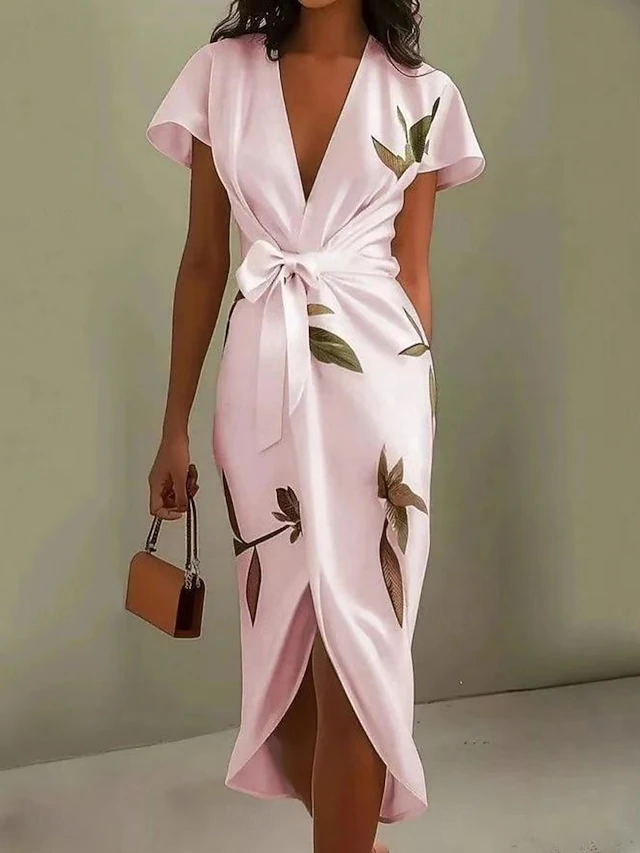Brooke Johnston | Wrap-Front Floral Midi Dress For Women
