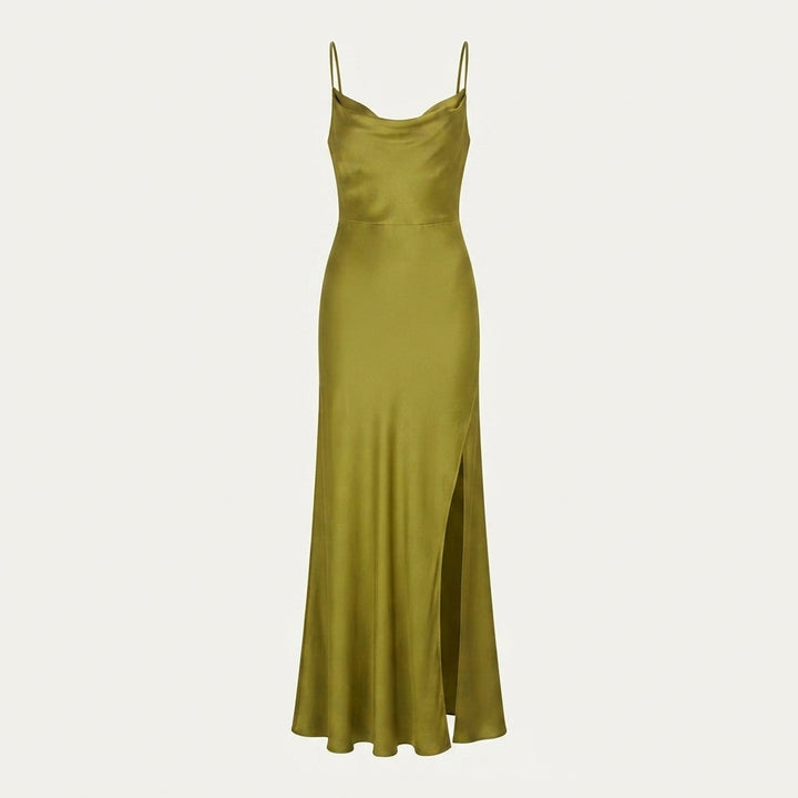 Imogen Carrington | Satin Cowl Neck Slip Maxi Dress For Women