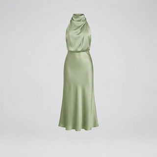 Isla Crompton | Satin Halter Midi Dress For Women