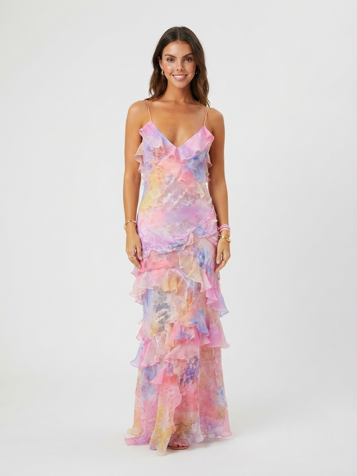 Isla Fairweather | Ruffled Summer Maxi Dress For Women