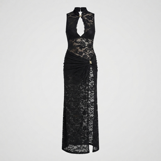 Jade Morrison | Sleeveless Lace Slit Evening Maxi Dress For Women