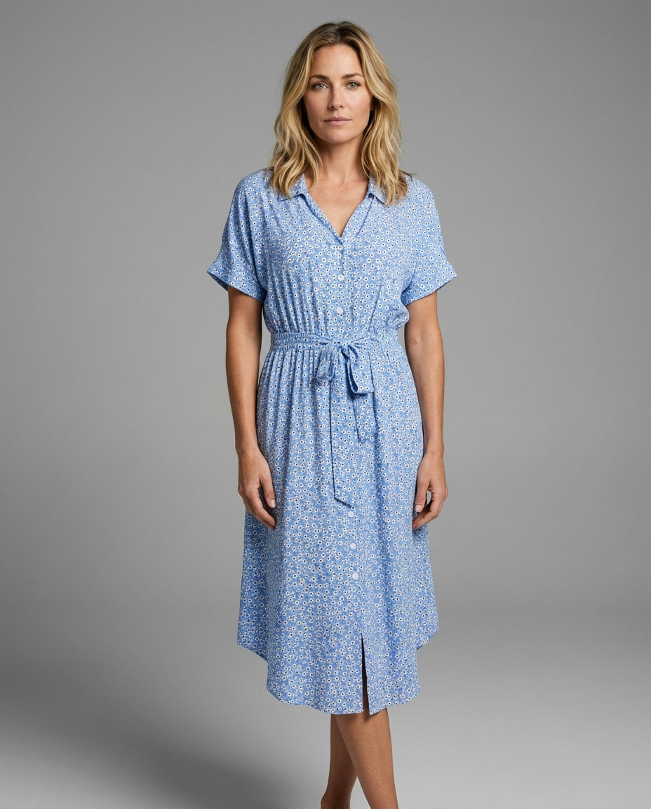 Lily Hargreaves | Floral Midi Shirt Dress For Women