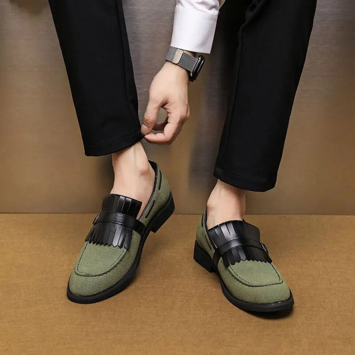 Toby Wilson | Kiltie Fringe Buckle Loafers For Men