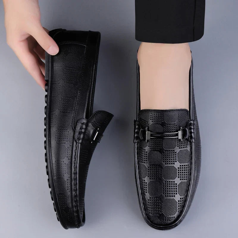 Ethan Brown | Patterned Slip-On Loafers For Men
