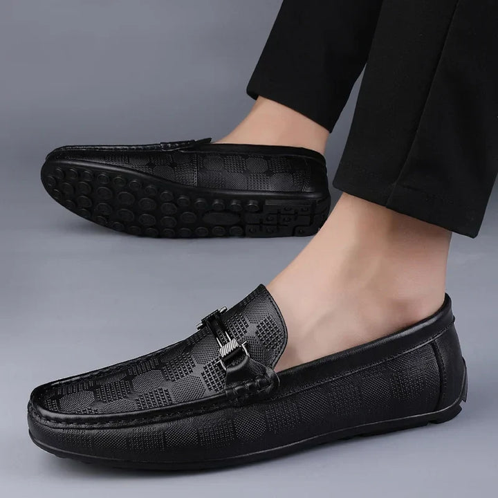 Ethan Brown | Patterned Slip-On Loafers For Men