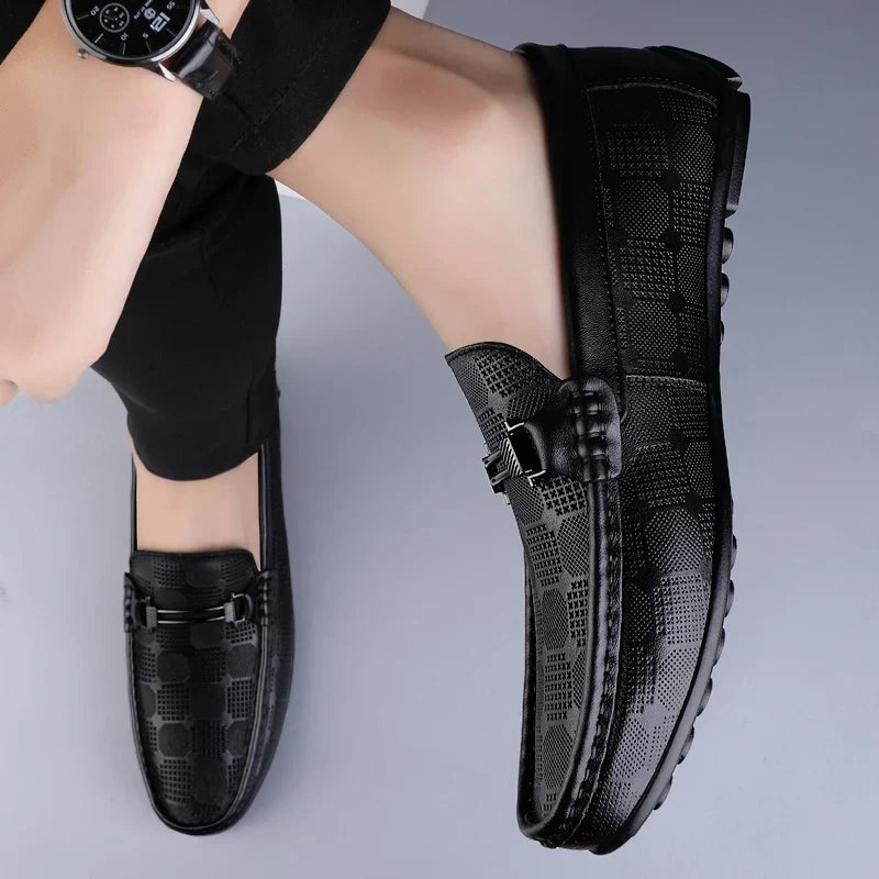 Ethan Brown | Patterned Slip-On Loafers For Men
