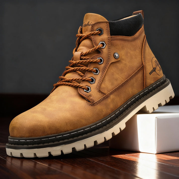 Callum Wright | Men's Leather Ankle Work Boots Lace-Up Anti-Slip Cushioned For Men