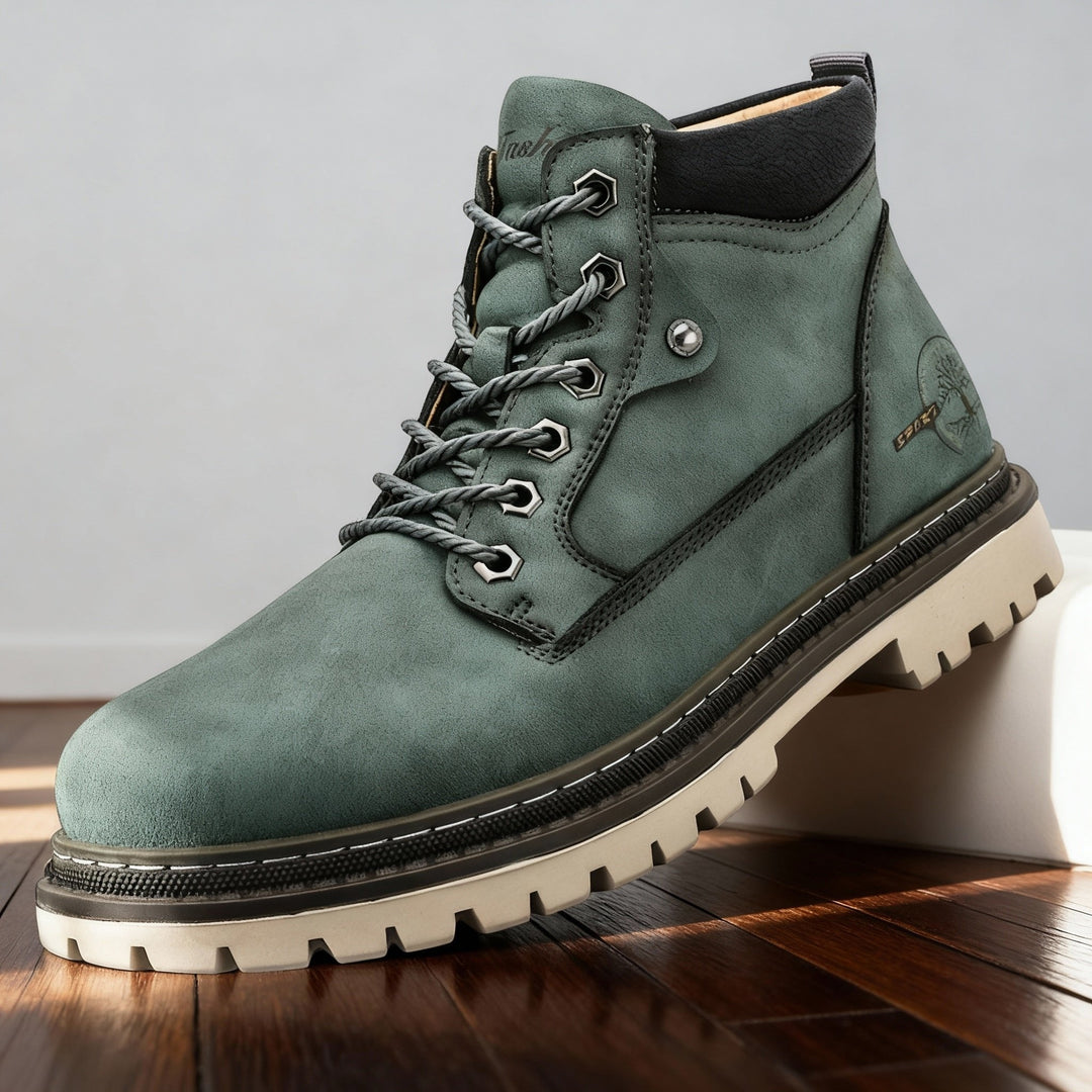 Callum Wright | Men's Leather Ankle Work Boots Lace-Up Anti-Slip Cushioned For Men