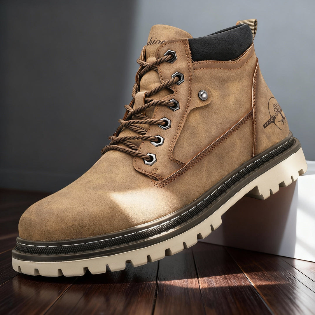 Callum Wright | Men's Leather Ankle Work Boots Lace-Up Anti-Slip Cushioned For Men