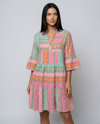 Sienna Flemming | Patchwork Print Mini Dress For Women