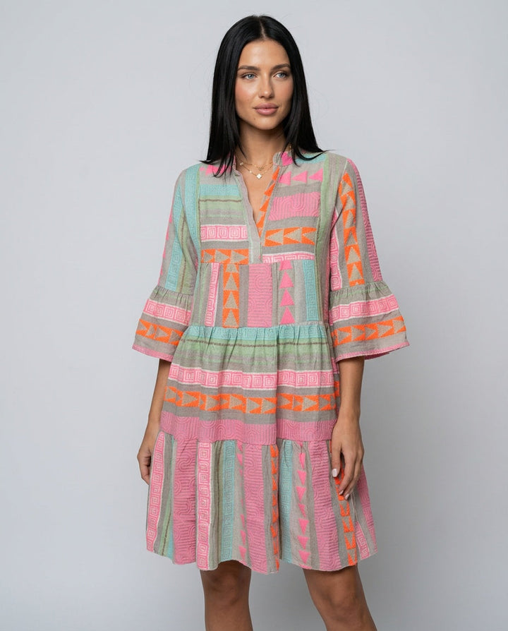 Sienna Flemming | Patchwork Print Mini Dress For Women