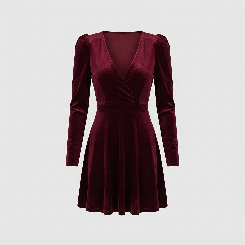 Olivia Stanton | Velvet Mini Wrap Dress For Women